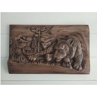Holzplatte Tiger Aus Holz Holzplatte Tiger Aus Holz von LyxDecor