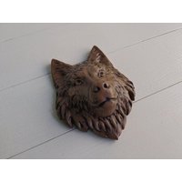 Wolfskopf Aus Holz, 1 Stück, Geschnitzter Wolf, Wandkunst, Wanddekor, Wandbehang von LyxDecor