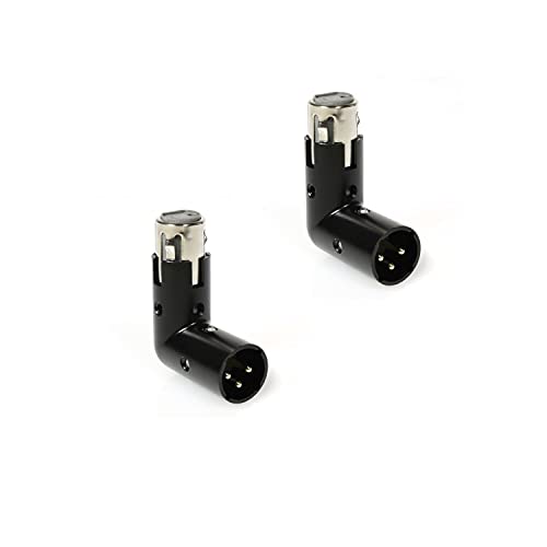 LyxPro XLR-Winkeladapter Dual Stecker und Buchse kann in 4 verschiedenen Winkeln rechts links und 90 Grad positioniert werden, ideal f?r Mischer, die andere Anwendungen st?ren, 2 St?ck von LyxPro