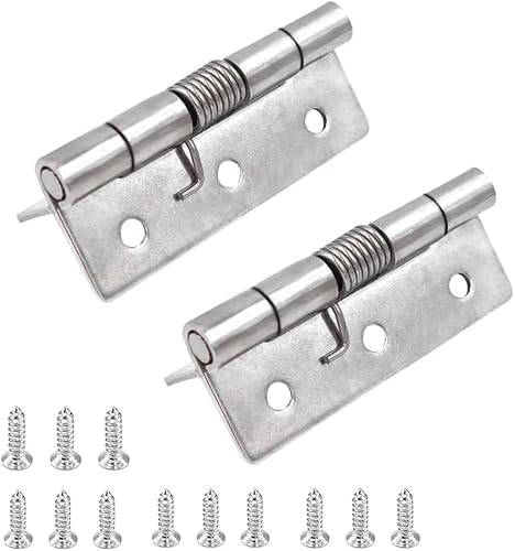 2 x 10,2 cm Federtürscharniere, robustes Fensterscharnier aus 304 Edelstahl für Innen- und Außentüren, Schließfederscharniere von Lyxtiorn