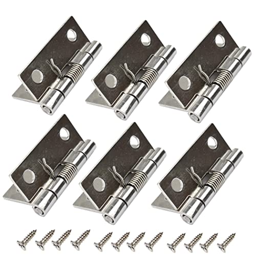 6pcs 2 Zoll Federtürscharniere 304 Edelstahl automatisch schließen Scharnier für Innen- und Außentüren Schränke von Lyxtiorn