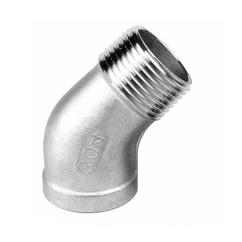 LyzqxHL Rohrverschraubung, 1/4" 3/8" 1/2" 3/4" 1" 1-1/4" 1-1/2" 2" Buchse auf Stecker 45-Grad-Winkelverbinder Kupplung 304 Edelstahl-Rohrverschraubung, 1 STÜCK(1.5 Inch) von LyzqxHL