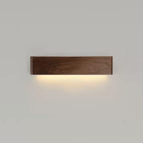 LyzqxHL Wandleuchten for Wohnzimmer, LED-Langstreifen-Wandleuchte, moderne Leuchten aus Walnussholz, Auf- und Ab-Leuchten for den Innenbereich for Schlafzimmerflure(Down Glow,Dark color) von LyzqxHL