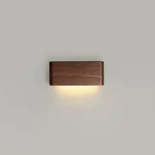LyzqxHL Wandleuchten for Wohnzimmer, LED-Langstreifen-Wandleuchte, moderne Leuchten aus Walnussholz, Auf- und Ab-Leuchten for den Innenbereich for Schlafzimmerflure(Down Glow,Light color) von LyzqxHL
