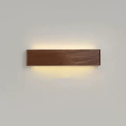 LyzqxHL Wandleuchten for Wohnzimmer, LED-Langstreifen-Wandleuchte, moderne Leuchten aus Walnussholz, Auf- und Ab-Leuchten for den Innenbereich for Schlafzimmerflure(Up and Down Glow,Dark color) von LyzqxHL