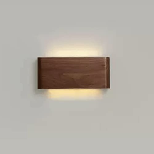 LyzqxHL Wandleuchten for Wohnzimmer, LED-Langstreifen-Wandleuchte, moderne Leuchten aus Walnussholz, Auf- und Ab-Leuchten for den Innenbereich for Schlafzimmerflure(Up and Down Glow,Light color) von LyzqxHL
