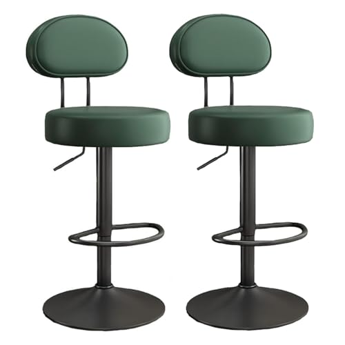 Thekenstühle, Küchenhocker 2er-Set mit Rückenlehne und Fußstütze, moderne Barhocker, drehbar, höhenverstellbar, Thekenhochstuhl, Frühstücks- und Esszimmerstühle for Bistro, Café, Rezeption, Braun(Gree von LyzqxHL