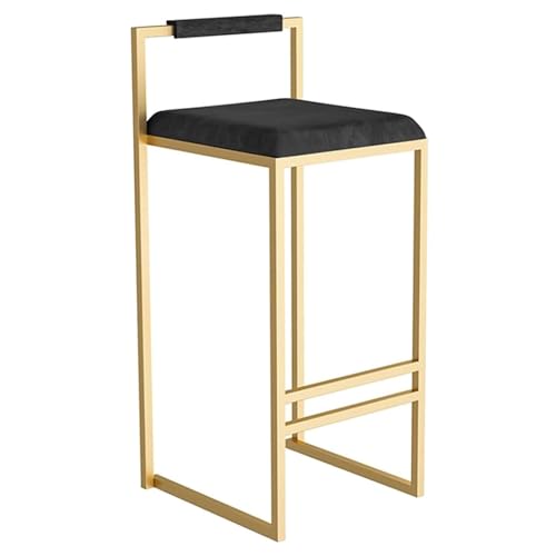 Thekenstühle, Moderne Hocker in Thekenhöhe, Frühstücksbarstühle for die Küche mit Fußstütze, Barhocker mit samtgepolsterter Rückenlehne, Bistrodekoration for Zuhause,Grau,65cm/25.6"(Black,75cm/29.5") von LyzqxHL