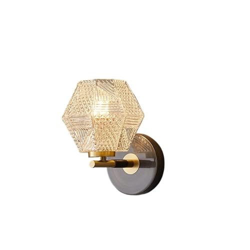 Wandleuchten for das Wohnzimmer, Vintage-Lampenleuchten, modern und elegant mit abgeschrägter Prismenleuchte aus Glas, Halterung aus gebürstetem Goldmessing, komplett aus Kupfer, for das Schlafzimmer( Wandleuchten for das Wohnzimmer, Vintage-Lampenleuchten, modern und elegant mit abgeschrägter Prismenleuchte aus Glas, Halterung aus gebürstetem Goldmessing, komplett aus Kupfer, for das Schlafzimmer( von LyzqxHL