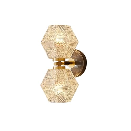 Wandleuchten for das Wohnzimmer, Vintage-Lampenleuchten, modern und elegant mit abgeschrägter Prismenleuchte aus Glas, Halterung aus gebürstetem Goldmessing, komplett aus Kupfer, for das Schlafzimmer( Wandleuchten for das Wohnzimmer, Vintage-Lampenleuchten, modern und elegant mit abgeschrägter Prismenleuchte aus Glas, Halterung aus gebürstetem Goldmessing, komplett aus Kupfer, for das Schlafzimmer( von LyzqxHL