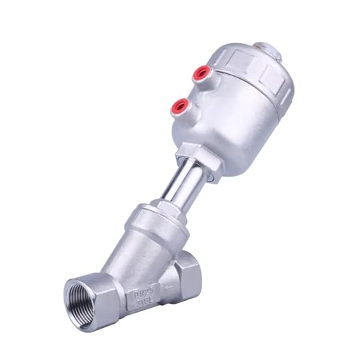 1 Stück 1/4" bis 2" BSPT 304ss pneumatisches Winkelsitzventil – Y-förmig for Dampf, Gas, Öl und Wasser – 232 PSI Druckbewertung(B Normally Close,DN32-63mm) von LziXan