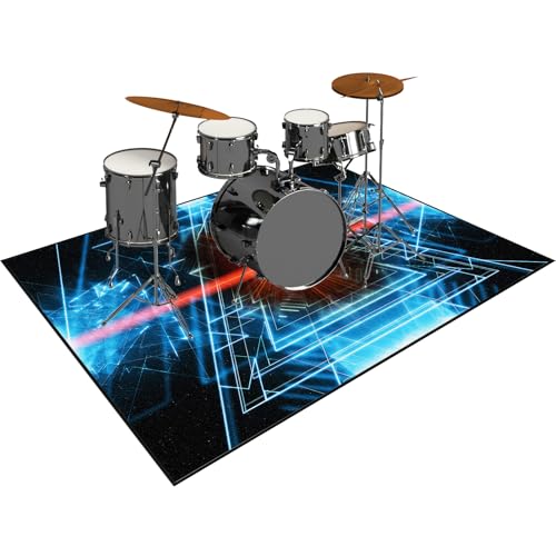 Drum Teppich Schlagzeugteppich 160 x 140 cm Trommelteppich Schallschutz Akustik Schlagzeug Teppich Professionelles rechteckiges Elektronisches Jazz Schlagzeug Kit Drumteppich für Studio, Wohnung von LzreXnvoFxg
