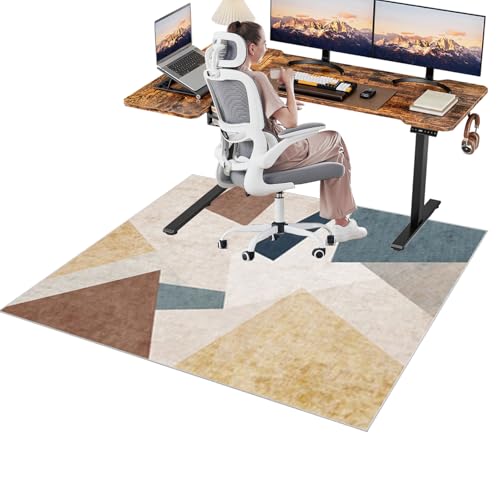 Schreibtischstuhl Unterlage Bodenschutzmatte Bürostuhl Matte Gaming Teppich 140 x 180 cm Mehrzweck-Stuhlteppich für zu Hause Büroteppich kratzfeste Stuhlunterlage für Harten Boden, Laminat, Fliesen von LzreXnvoFxg