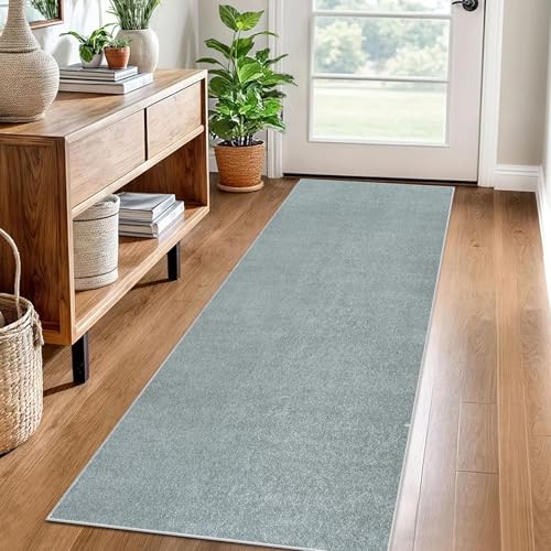 Teppich Läufer Flur Küche rutschfest Küchenteppich 40 x 200 cm Waschbar Küchenläufer Flurteppich Fußmatte Flur Runner Teppiche Korridor Teppich Eingangsteppich Teppichläufer für Entryway Küche Blau von LzreXnvoFxg
