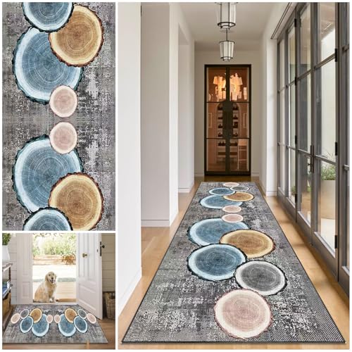 Teppich Läufer Flur Lang Waschbar Flur Läufer Teppich 40 x 90 cm küchenteppich rutschfest Teppichläufer Flur, Flurläufer Lang Korridor Teppich Läufer für Küche, Eingang, Wohnzimmer Schlafzimmer von LzreXnvoFxg