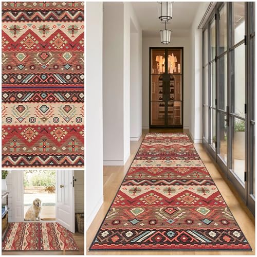 Teppich Läufer Flur Lang Waschbar Flur Läufer Teppich 70 x 400 cm küchenteppich rutschfest Teppichläufer Flur, Flurläufer Lang Korridor Teppich Läufer für Küche, Eingang, Wohnzimmer Schlafzimmer von LzreXnvoFxg