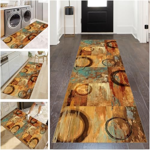 Teppich Läufer für Flur & Küche 100 x 350 cm Küchenteppich Waschbar Teppichläufer rutschfest Fußmatte Lang Kitchen Runner Teppiche Flur Teppich Eingangsteppich Wohnzimmerteppich Schlafzimmerteppich von LzreXnvoFxg