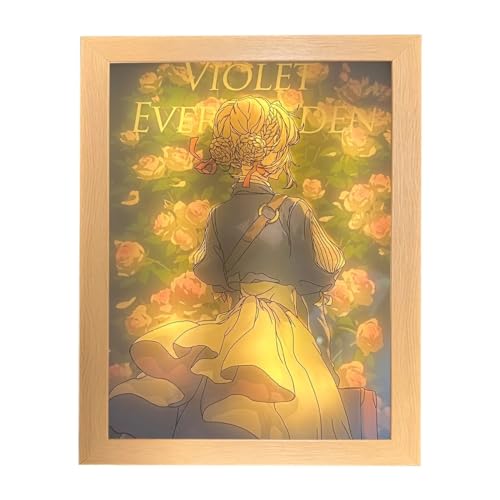 Lzrong Violet Evergarden Nightlight mit Bilderrahmen Violet Evergarden Wandkunst Dekor kreatives Schlafzimmer Heimdekoration und Geschenk von Lzrong