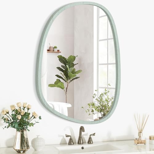 Lzuso Holzrahmen Unregelmäßig Oval Wandspiegel Asymmetrisch Modern Spiegel Einzigartige Form Wand montiert Künstlerische Spiegel Dekor für Schlafzimmer Badezimmer Wohnzimmer Eingang Flur Lzuso Holzrahmen Unregelmäßig Oval Wandspiegel Asymmetrisch Modern Spiegel Einzigartige Form Wand montiert Künstlerische Spiegel Dekor für Schlafzimmer Badezimmer Wohnzimmer Eingang Flur von Lzuso