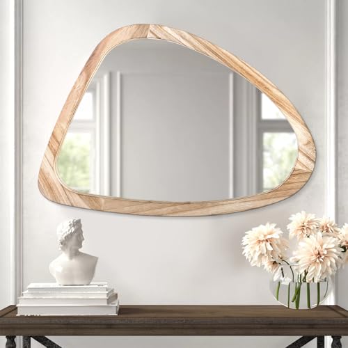 Schlafzimmer Holz Wandspiegel unregelmäßiger ovaler Rahmen asymmetrischer Spiegel für Wand Eitelkeit Badezimmer Wohnzimmer Schlafzimmer Flur Modern Einzigartiger dekorativer künstlerischer Spiegel Schlafzimmer Holz Wandspiegel unregelmäßiger ovaler Rahmen asymmetrischer Spiegel für Wand Eitelkeit Badezimmer Wohnzimmer Schlafzimmer Flur Modern Einzigartiger dekorativer künstlerischer Spiegel von Lzuso