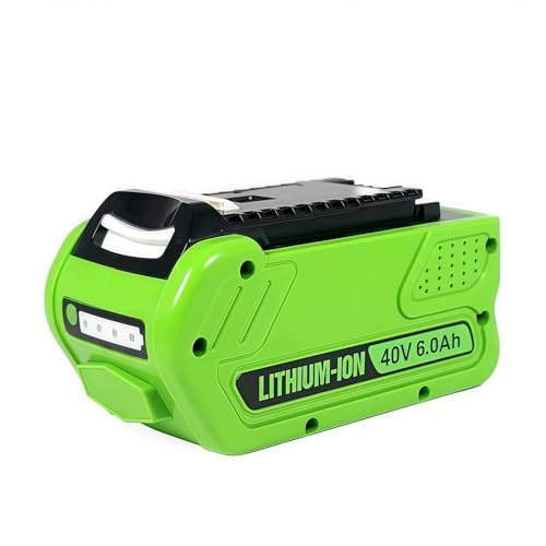 5000 mAh Rasenmäher Elektrosäge Elektrowerkzeug Li-Akku 40 V. Kompatibel mit GreenWorks G-MAX 40 V 24252(Green 6000mAh) von Lzxcvb