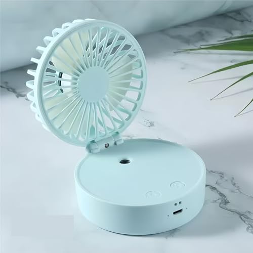 Blauer vertikaler Ventilator mit 5000 mAh, 3-in-1-Klappventilator, 110°-Auf- und Ab-Drehung, 19 ml, feuchtigkeitsbeständig, feuchtigkeitsbeständige Farblampe. Kompatibel mit persönlichem Outdoor-/Spor von Lzxcvb