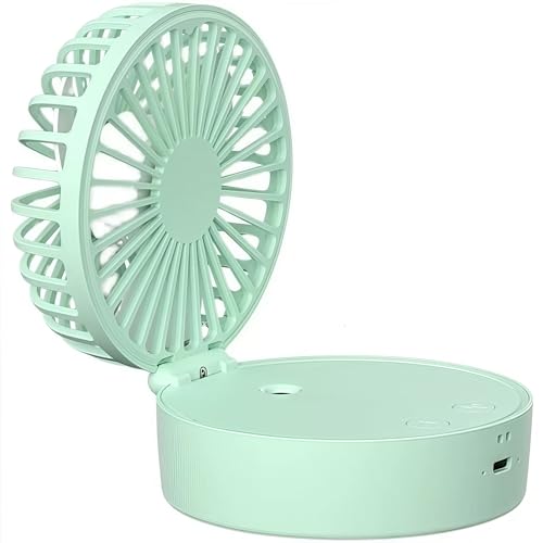 Grüner vertikaler Ventilator mit 5000 mAh, 3-in-1-Klappventilator, 110°-Auf- und Ab-Drehung, 19 ml, feuchtigkeitsbeständig, feuchtigkeitsbeständige Farblampe. Kompatibel mit persönlichem Outdoor-/Spor von Lzxcvb