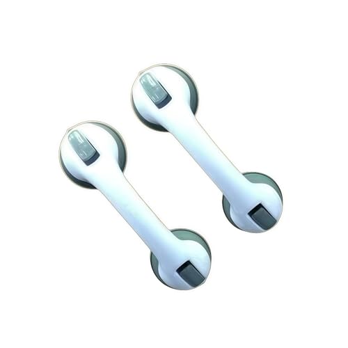 Lzxcvb Bohrlose Saugriffe - sichere Duschgriffe für Badezimmer Fenster Fliesen Senioren Behinderte Kinder und Schwangere - feste vertikale Griffe(White and green 2pcs) von Lzxcvb