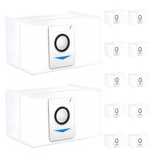 Lzxcvb Ersatz-Staubbeutel for Staubsauger, groß, 3,2 l. Kompatibel mit Ecovacs Deebot X1 Omni X1 Plus T10 Omni T10 Plus & T20-Serie(White 12pcs) von Lzxcvb