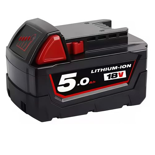 Rasenmäher, Kettensäge, Elektrohammer, Elektrobohrer, Elektrowerkzeug, 12000 mAh, wiederaufladbarer Akku, 18 V. Kompatibel mit Milwaukee M18 XC Red Lithium-Akku M18B5 48-11-1860 48-11-1850(5000mAh) von Lzxcvb