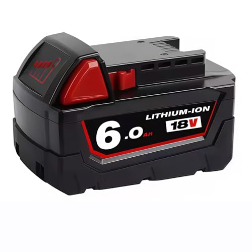Rasenmäher, Kettensäge, Elektrohammer, Elektrobohrer, Elektrowerkzeug, 12000 mAh, wiederaufladbarer Akku, 18 V. Kompatibel mit Milwaukee M18 XC Red Lithium-Akku M18B5 48-11-1860 48-11-1850(6000mAh) von Lzxcvb