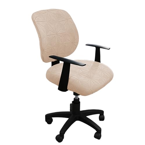 Lzyjck Bürostuhlbezug, 2-Teilig Dehnbare Schonbezüge Moderner, Minimalistischer Schonbezug Drehbarer Stuhlbezug Für Computertische,Khaki von Lzyjck
