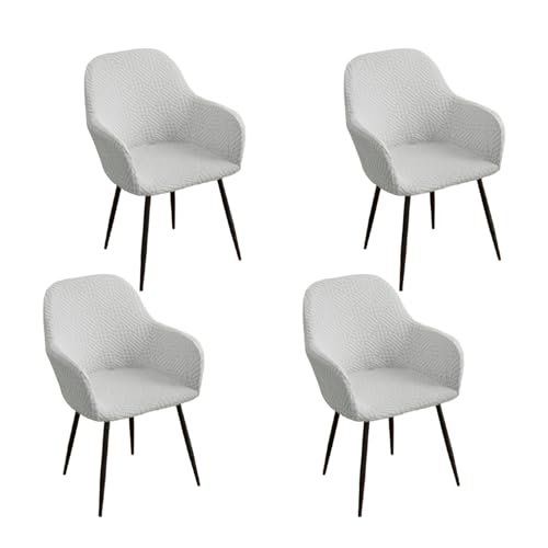 Lzyjck Stretch-Stuhlbezüge Mit Gebogener Rückenlehne Stretch-Stuhlbezüge Für Esszimmerstühle Waschbarer Stuhlschutz Für Esszimmerstühle Für Bankettpartys Im Esszimmer,Light Gray,4pcs von Lzyjck