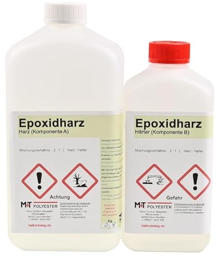 1,2 kg Epoxidharz Laminierharz Transparent GFK-Epoxydharz Epoxi UV-Stabilisiert von M+T POLYESTER