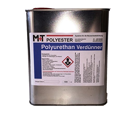 1 Liter POLYURETHAN Verdünnung, Verdünner für PU Grundierung Beschichtung Lack von M+T POLYESTER