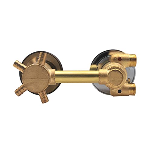 Thermostatische Duschmischbatterie Aus Messing Mit Absperrventil Und 2/3/4-Wege-Intubation, Integriertes Thermostatisches Umschaltventil Für Kalt- Und Heißregelung Für Duschräume,Intubation 4-Wege von M/B
