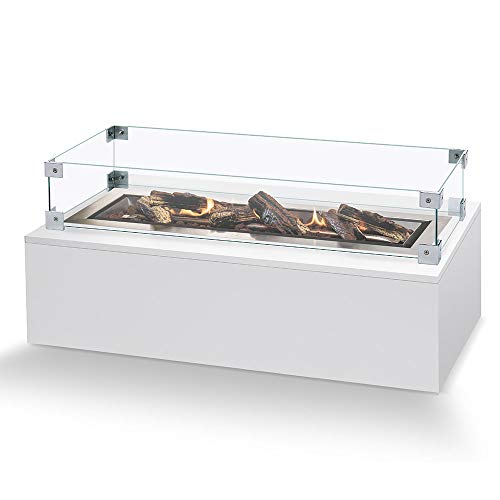 M A N I A Schutzglas für Feuertisch Einbaumodelle - Schutz Glas passend für rechteckiger Mania Feuertisch Einbau - Glasschirm gegen Wind 100 x 33 x 17 cm von M A N I A