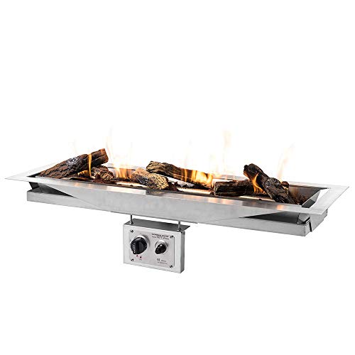 MANIA Feuertisch Einbaumodell für den Garten - Gas Feuerstelle ohne Rauch, Funken, Glut & Asche - Gaskamin Outdoor mit 17,5 kW rechteckig 99 x 32 x 24 cm - Gasfeuerstelle Terrassenkamin Kaminfeuer MANIA Feuertisch Einbaumodell für den Garten - Gas Feuerstelle ohne Rauch, Funken, Glut & Asche - Gaskamin Outdoor mit 17,5 kW rechteckig 99 x 32 x 24 cm - Gasfeuerstelle Terrassenkamin Kaminfeuer von M A N I A