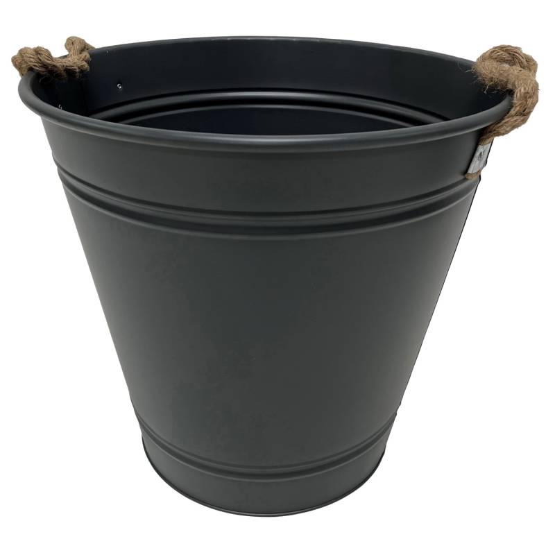 M Collections Zinkeimer Beat Bucket mit zwei Henkeln 46 cm x 44 cm x 46 cm Grau von M Collections