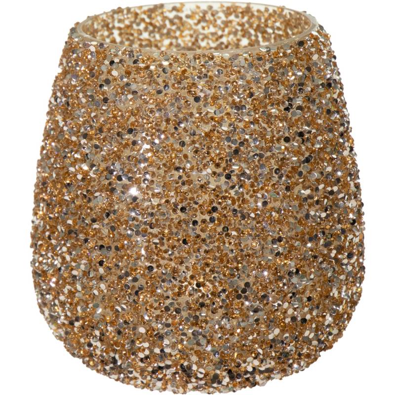 Mega Collections Pflanzgefäß Strass Ø 12 cm x 12,5 cm Gold von M Collections