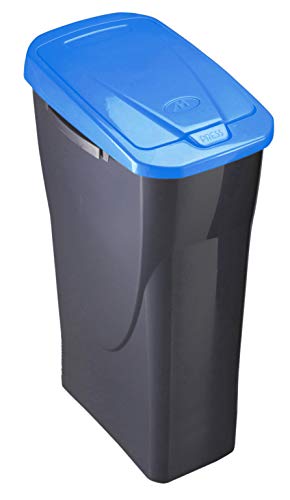 M-Home EcoBin Recycling-Abfalleimer, mit Connect Ready, Polypropylen, Anthrazit/Blau, 15 l von M-Home