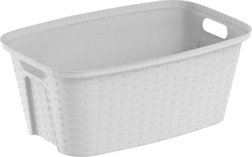 M-Home | Wäschekorb | Kunststoff | Weiß | 59,3 x 39 x 25 cm / 35 L | LAUNDRY BASKET | PLS1046-06 von M home by Mazzei Mondex