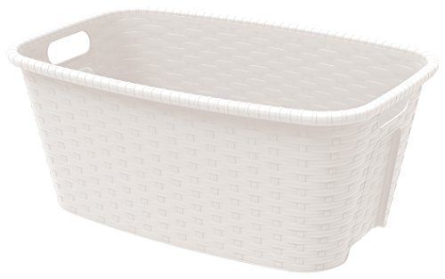 M-Home | Wäschekorb | Kunststoff | weiß | 59,3 x 39 x 25 cm / 35 L | LAUNDRY BASKET | PLS1046-06 von M-Home