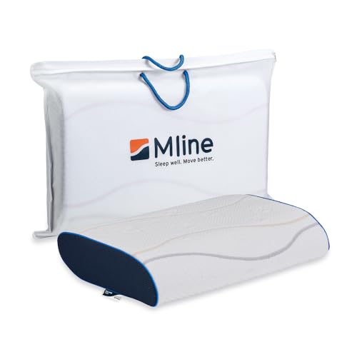 M LINE | Pillow You Blau M | Kopfkissen für Rückenschläfer & Seitenschläfer mit Schulterbreite 45-50 cm - Memory Schaum - Optimale Belüftung - Mittlerer Stützbedarf - 55 x 35 x 10 cm von M LINE