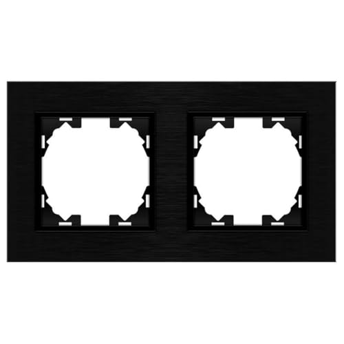 M Ledme 2-Module Aluminiumrahmen für Steckdosen und Schalter, Kunststoff, Schwarz M Ledme 2-Module Aluminiumrahmen für Steckdosen und Schalter, Kunststoff, Schwarz von M Ledme