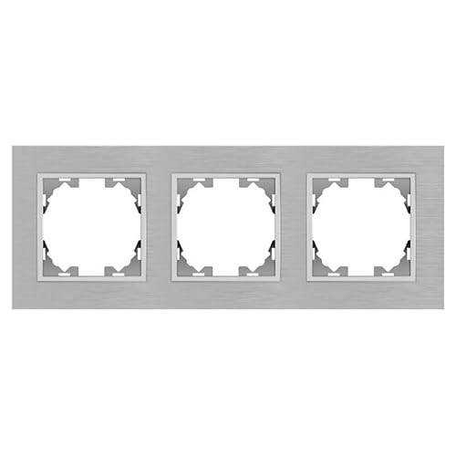 M Ledme 3-Module Aluminiumrahmen für Steckdosen und Schalter, Kunststoff, Grau M Ledme 3-Module Aluminiumrahmen für Steckdosen und Schalter, Kunststoff, Grau von M Ledme