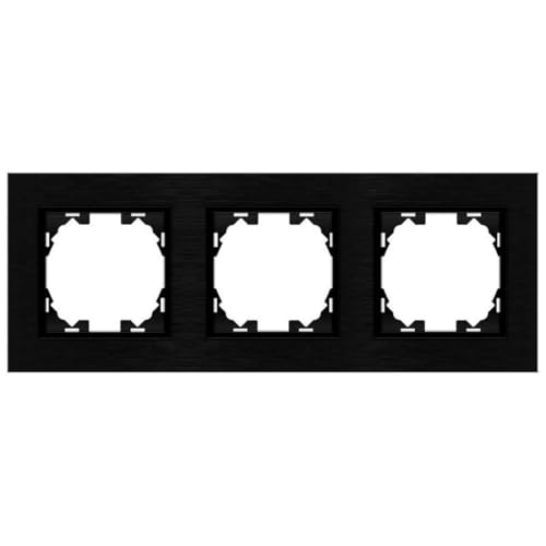M Ledme 3-Module Aluminiumrahmen für Steckdosen und Schalter, Kunststoff, Schwarz M Ledme 3-Module Aluminiumrahmen für Steckdosen und Schalter, Kunststoff, Schwarz von M Ledme