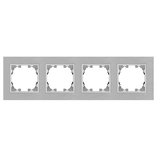 M Ledme 4-Module Aluminiumrahmen für Steckdosen und Schalter, Kunststoff, Grau M Ledme 4-Module Aluminiumrahmen für Steckdosen und Schalter, Kunststoff, Grau von M Ledme