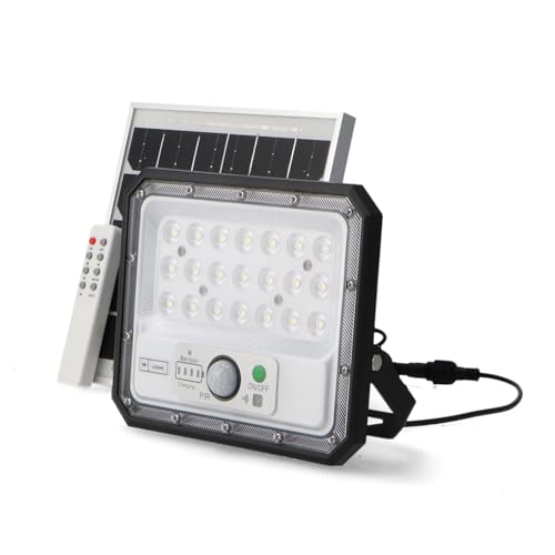 M Ledme Aras LED-Solar-Strahler mit Sensor, 50 W, neutrale Lichtfarbe (4000 K), IP65, Außenbeleuchtung, für den Einsatz im Garten, Hof von M Ledme
