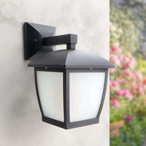 M Ledme House Series Außenleuchte IP44 Wasserdicht E27 Stahl Schwarz Glas Außenleuchte für Garten, Terrasse oder Eingangsbereich (Leuchtmittel nicht enthalten) von M Ledme
